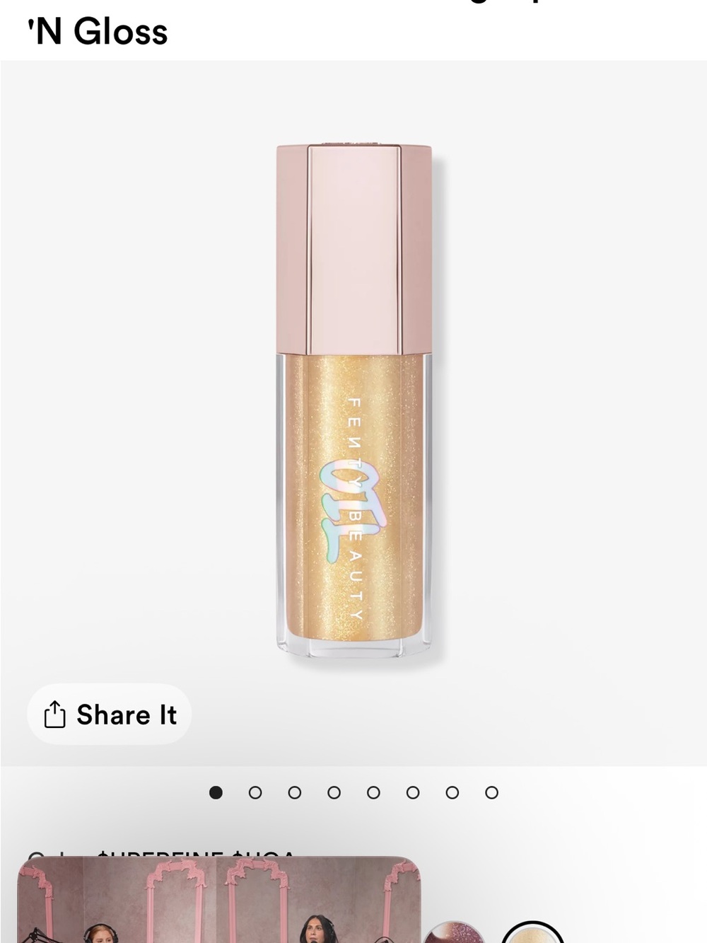 Fenty Beauty Gloss Bomb Oil Luminizing Lip Oil - Shimmery Champagne Beige